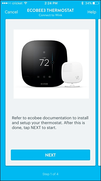 Starting the wink connection