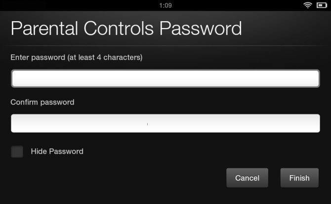 Parental Controls password entry screen.
