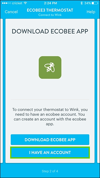I have an account button