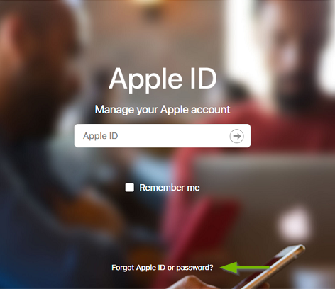 Apple ID page. Screenshot