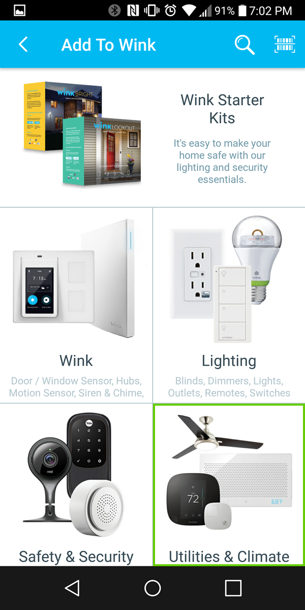 Utilities and Climate button