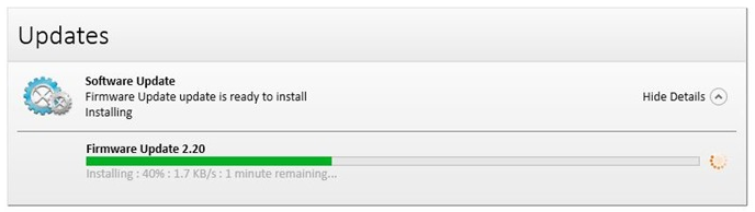 Update notfication show update in progress