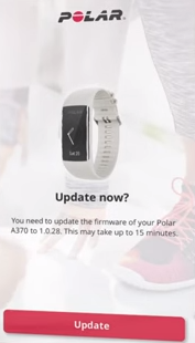The polar flow app update message