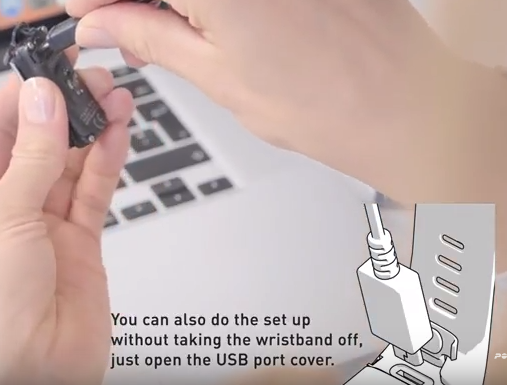 A polar A370 being plugged into USB