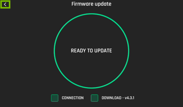 Back arrow highlighted in FreeFlight Pro app.