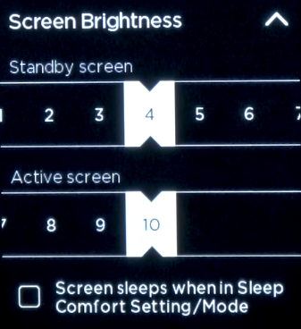 ecobee screen brightness sliders.