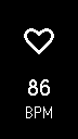 Watch showing beats per minute