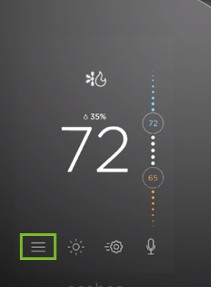 ecobee main menu