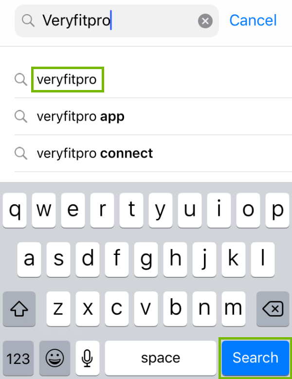 VeryFitPro Search
