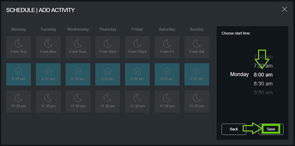 Choosing a start time