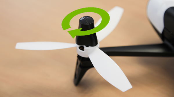 Turning propeller mounting tool to lock propeller.