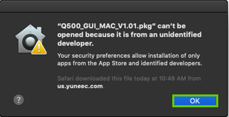 Clicking okay to verify