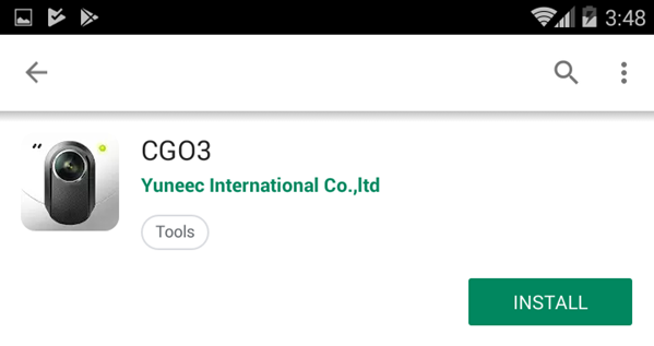 CGO3's install button