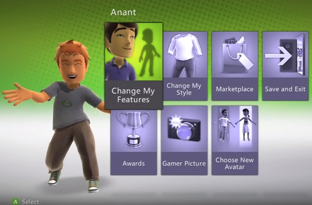 Xbox 360 avatar options