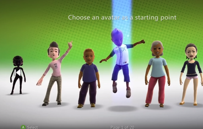 Xbox 360 choose an avatar