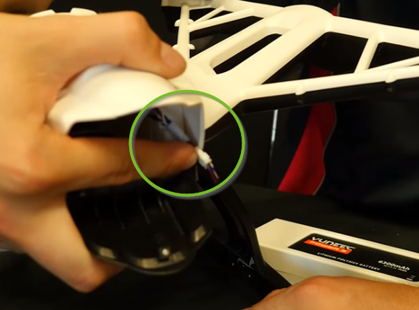 Receiver cable being pulled out