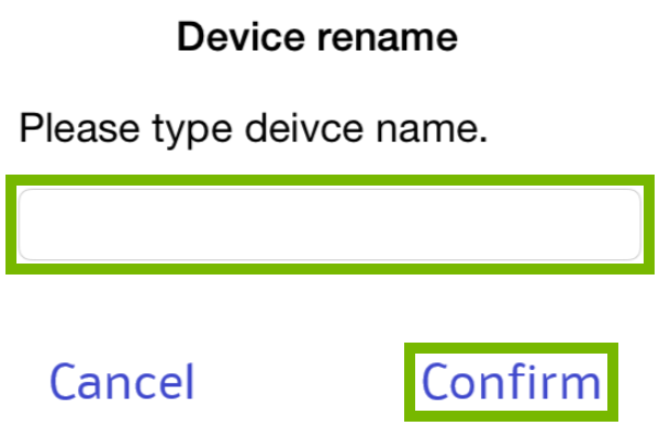Name field and Confirm highlighted