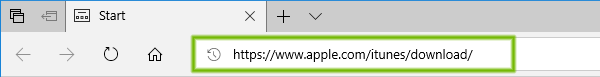 Address bar with address filled in, highlighted.