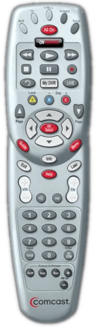 Comcast Silver with Red OK button Remote