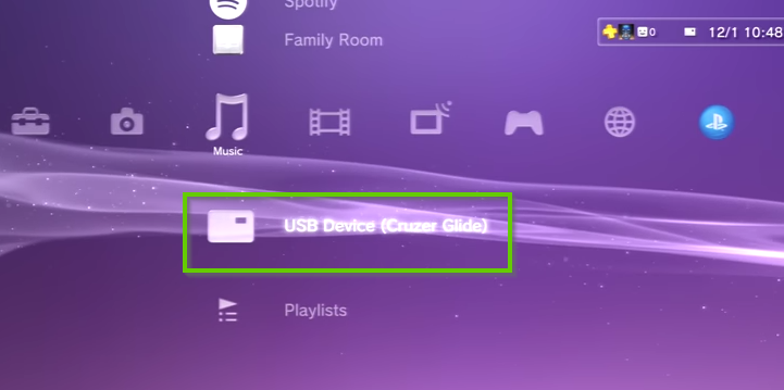 Playstation 3 music menu