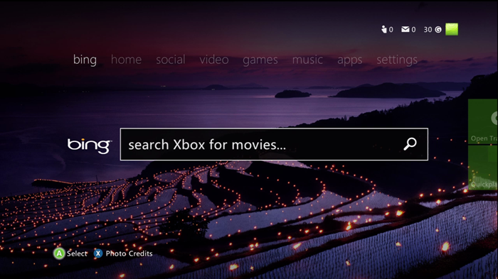 Xbox 360 Bing search