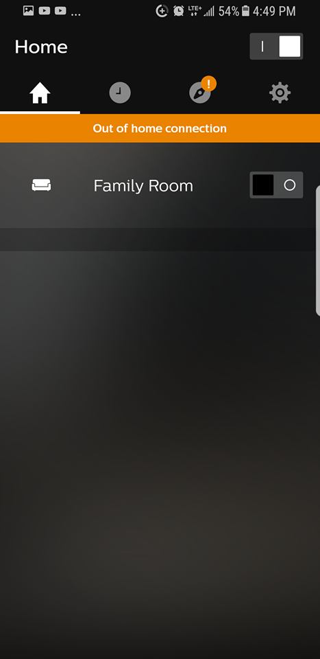 Mobile app showing Home tab.