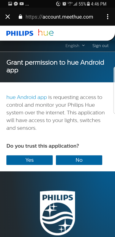 Mobile app permissions granting query screen.