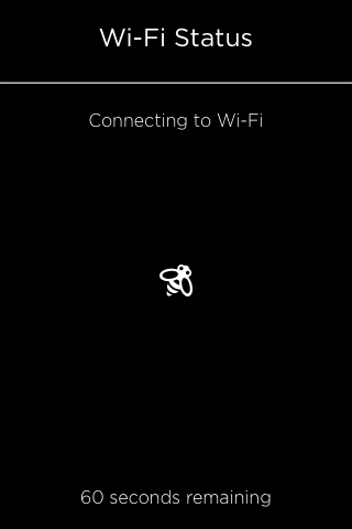 Wi-Fi connection status screen.