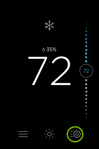 Quick Chances icon highlighted on thermostat screen