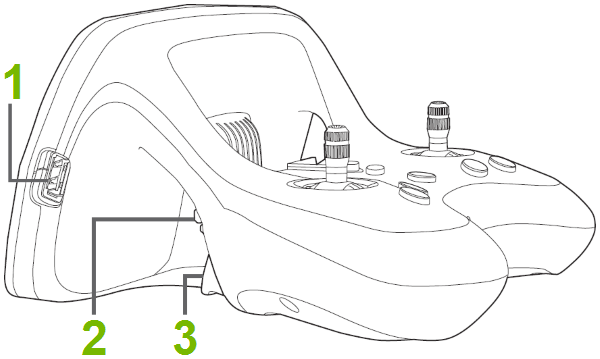 Left side view of Parrot SkyController 2.