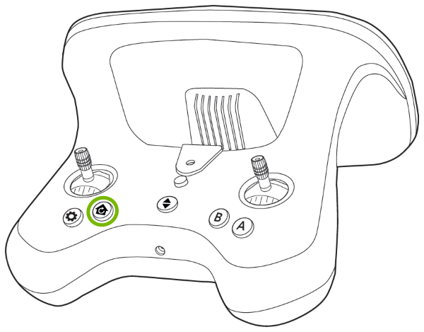 Return Home button highlighted on Parrot SkyController 2.