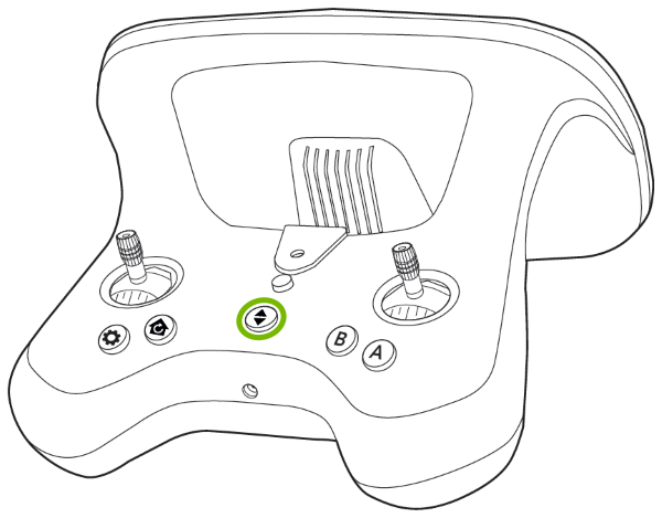 Take Off/Land button highlighted on Parrot SkyController 2.