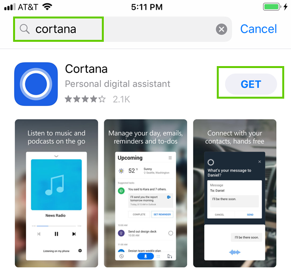 Cortana for iOS