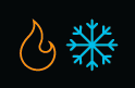 Flame and snowflake icons