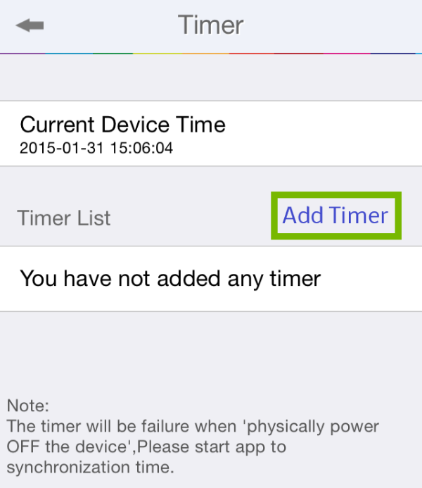 Add Timer highlighted