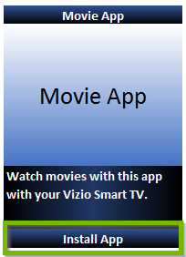 Movie App with Install App highlighted