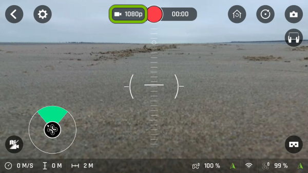 Video quality selector highlighted in FreeFlight Pro app.