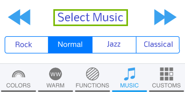 Select Music button highlighted