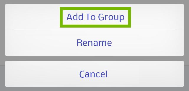 Add to group highlighted