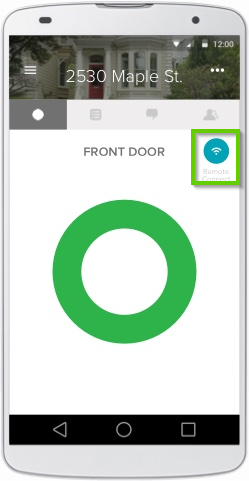 August Home app page with wi-fi on highlighted