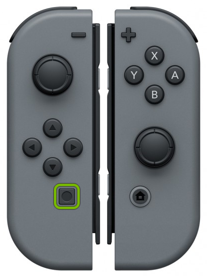 Capture button highlighted on left Joy-Con.