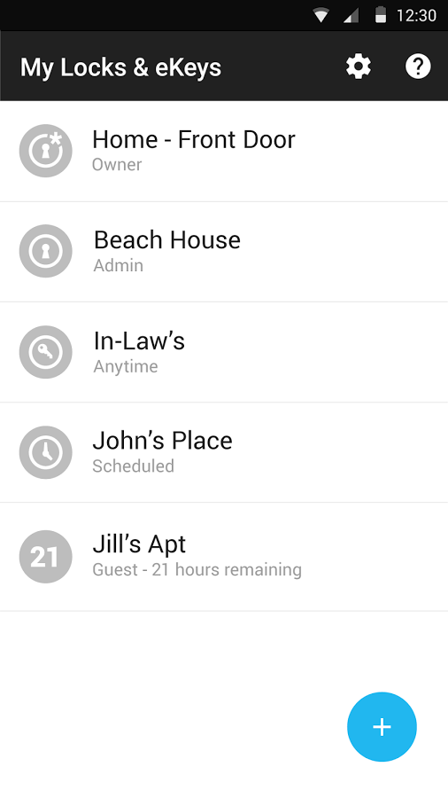 screenshot of locks and eKyes