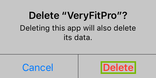 Delete highlighted on uninstall prompt