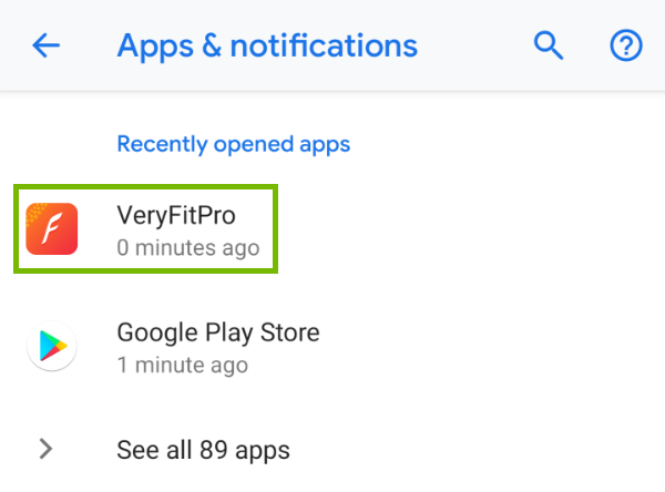 VeryFitPro highlighted in list of apps