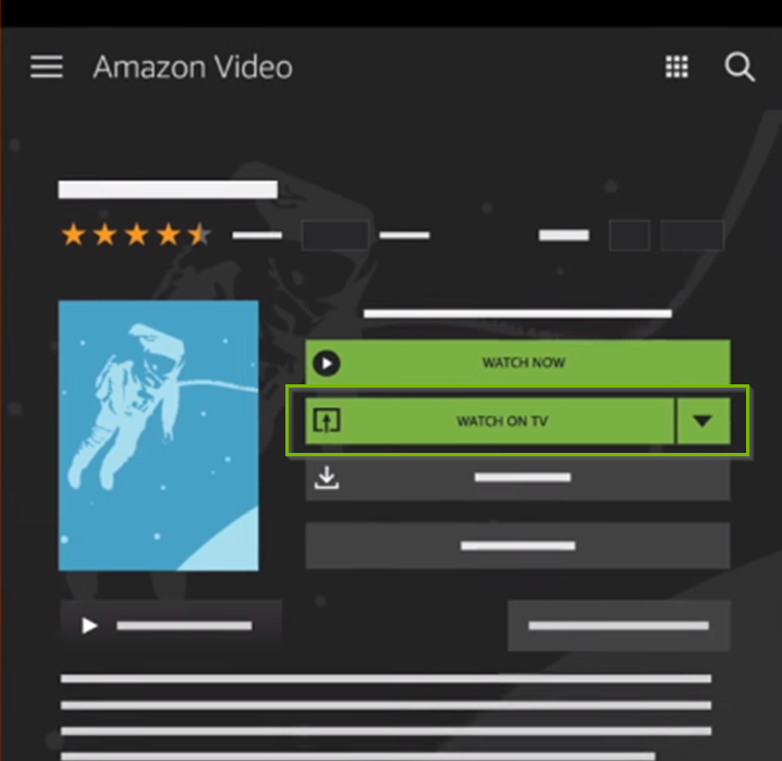 Video landing page in mobile app