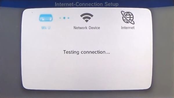Nintendo Wii U Testing the connection using the settings provided.