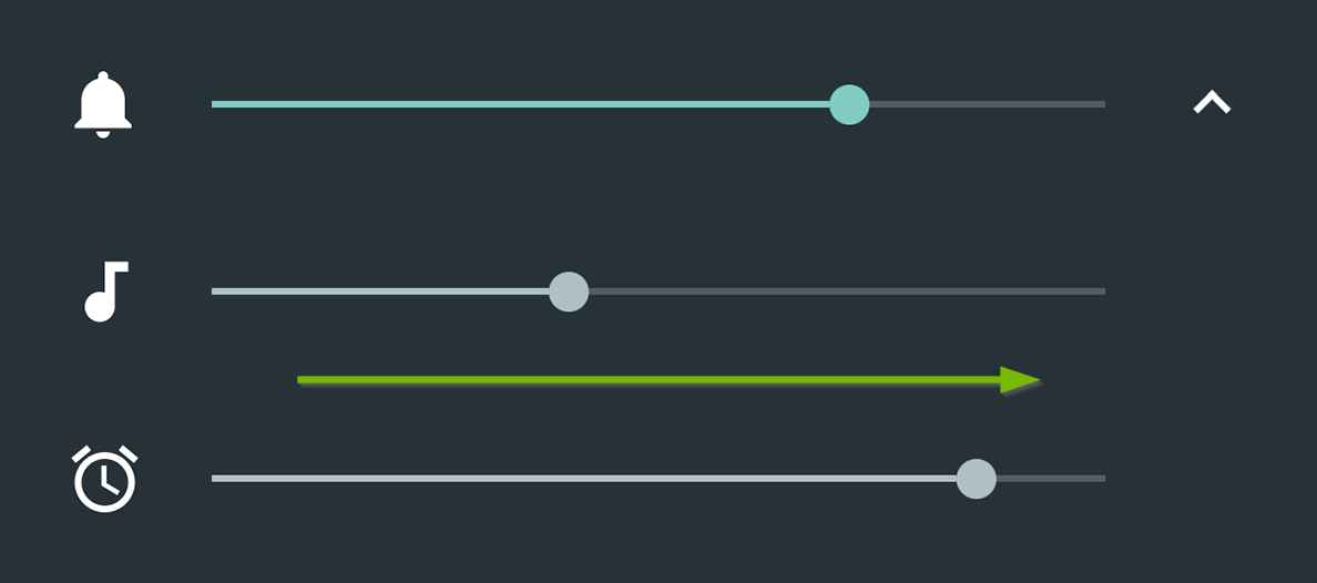 Volume levels. Screenshot.