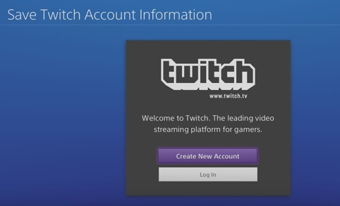 Twitch sign in screen. Screenshot.