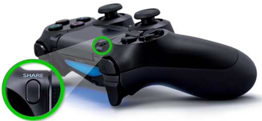 Share button on PS4 controller.