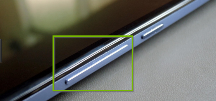 Tablet volume button.